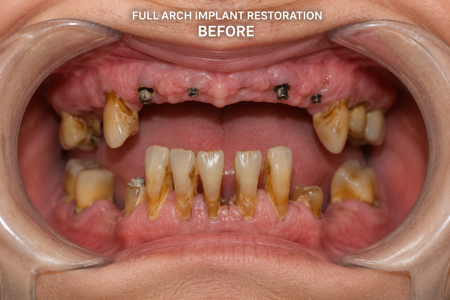 Patient before full arch implant